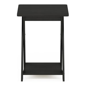 Pemberly Row Modern Engineered Wood Criss-Crossed End Table in Espresso