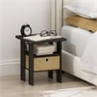 Pemberly Row End Table Nightstand with Bin Drawer in Dark Espresso