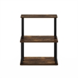 Pemberly Row Turn-N-Tube 3-Tier Kitchen Storage Shelf in Amber Pine/Black