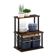 Pemberly Row Turn-N-Tube 3-Tier Kitchen Storage Shelf in Amber Pine/Black