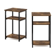 Pemberly Row 3-Tier Industrial Metal Frame End Table with Storage Amber Pine