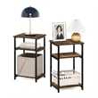 Pemberly Row 3-Tier Industrial Metal Frame End Table with Storage Amber Pine