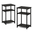 Pemberly Row 3-Tier Industrial Metal Frame End Table with Storage Espresso