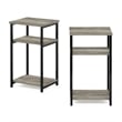 Pemberly Row 3-Tier Industrial Metal Frame End Table with Storage French Oak