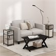 Pemberly Row 3-Tier Industrial Metal Frame End Table with Storage French Oak