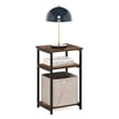 Pemberly Row 3-Tier Industrial Metal Frame End Table with Storage Amber Pine