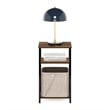 Pemberly Row 3-Tier Industrial Metal Frame End Table with Storage Amber Pine