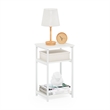 Pemberly Row 3-Tier Industrial Metal Frame End Table with Storage White