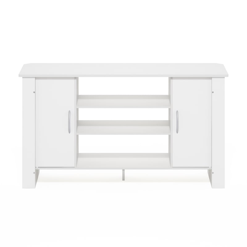 Pemberly Row Contemporary TV Stand Entertainment Center in White