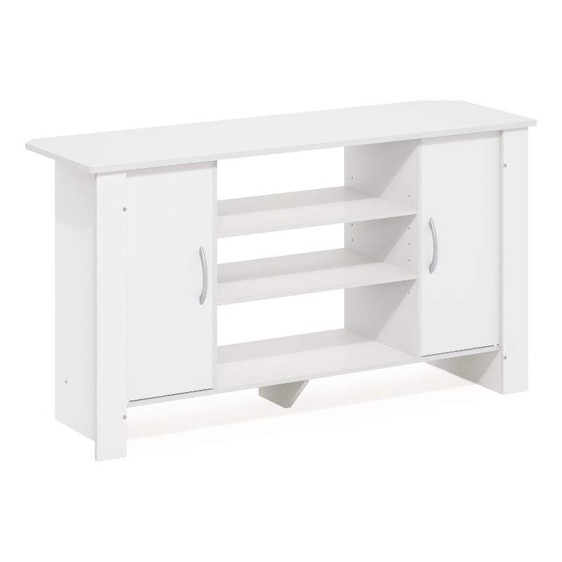 Pemberly Row Contemporary TV Stand Entertainment Center in White