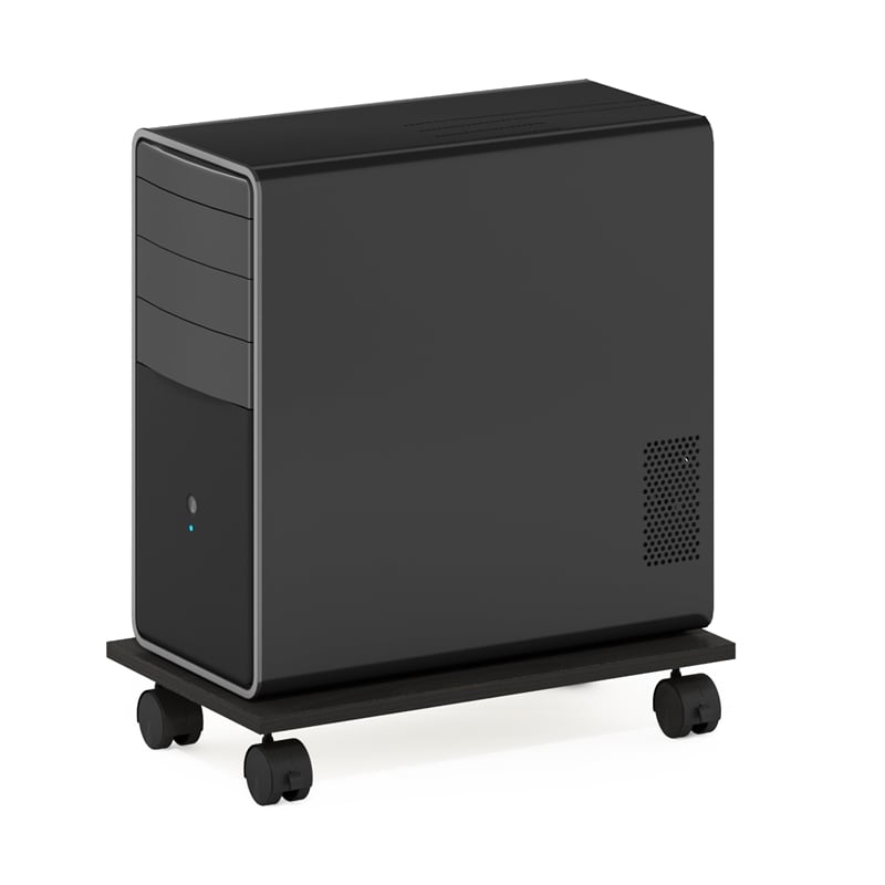 Pemberly Row Office Under Desk CPU/Printer Holder with Wheels in Espresso