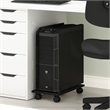 Pemberly Row Office Under Desk CPU/Printer Holder with Wheels in Espresso