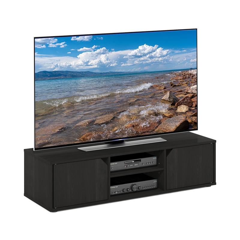 Pemberly Row Classic TV Stand for TV up to 55-inch in Espresso