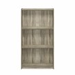 Pemberly Row Engineered Wood 3-Tier Bookcase Storage Shelves in Sonoma Oak