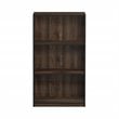 Pemberly Row Wood 3-Tier Bookcase Storage Shelves in Columbia Walnut/Black