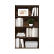 Pemberly Row Contemporary 4-Tier Open Shelf in Amber Pine Finish
