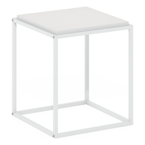 Pemberly Row Modern Stackable Shelf in 1-Tier in Solid White