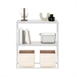 Pemberly Row Contemporary Wide Stackable Shelf in Solid White