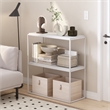 Pemberly Row Contemporary Wide Stackable Shelf in Solid White