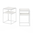 Pemberly Row Contemporary 2-Tier Stackable Shelf in Solid White Set of 2