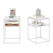 Pemberly Row Contemporary 2-Tier Stackable Shelf in Solid White Set of 2