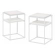 Pemberly Row Contemporary 2-Tier Stackable Shelf in Solid White Set of 2