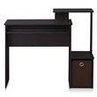 Pemberly Row Wood Multipurpose Computer/Writing Desk w/Bin in Dark Walnut