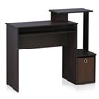 Pemberly Row Wood Multipurpose Computer/Writing Desk w/Bin in Dark Walnut