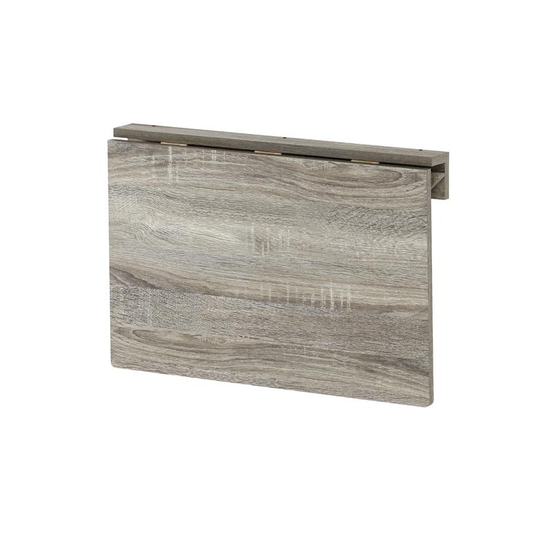 Pemberly Row Contemporary Wall Mounting Folding Table in French Oak
