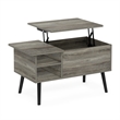 Pemberly Row Living Room Wood Leg Lift Top Coffee Table With French Oak Gray