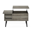 Pemberly Row Living Room Wood Leg Lift Top Coffee Table With French Oak Gray