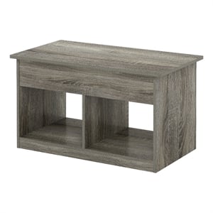 Pemberly Row Living Room Lift Top Coffee Table With Hidden French Oak Gray