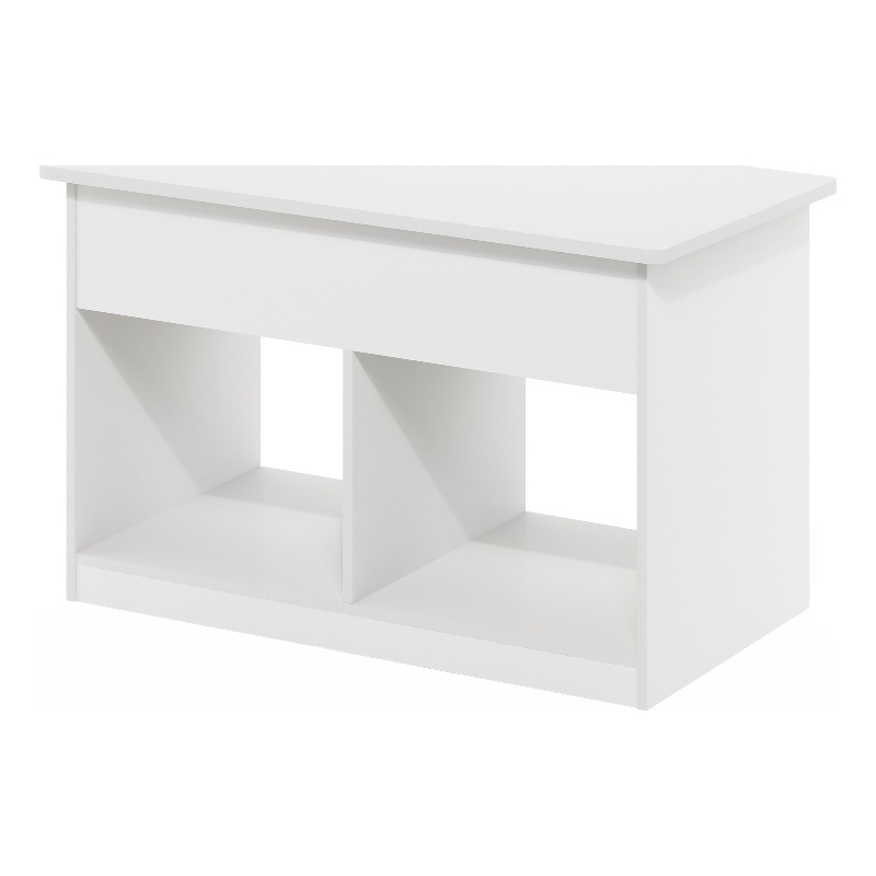 Pemberly Row Living Room Lift Top Coffee Table With Hidden Solid White