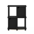 Pemberly Row Engineered Wood 3-Tier Storage Shelf with 2 Doors in Black Oak