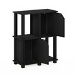 Pemberly Row Engineered Wood 3-Tier Storage Shelf with 2 Doors in Black Oak