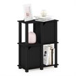 Pemberly Row Engineered Wood 3-Tier Storage Shelf with 2 Doors in Black Oak