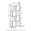 Pemberly Row Engineered Wood 5-Tier Storage Shelf with 4 Doors in Black Oak