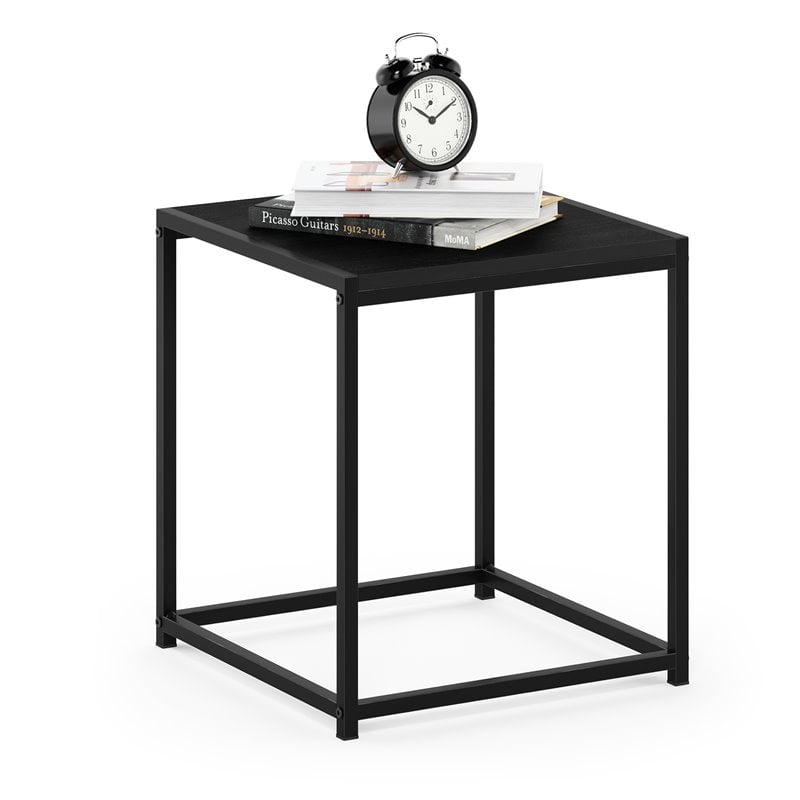 Pemberly Row Contemporary Engineered Wood Living End Table in Americano Black