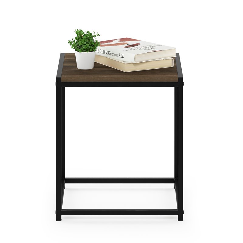Pemberly Row Contemporary Engineered Wood Living End Table in Columbia Walnut