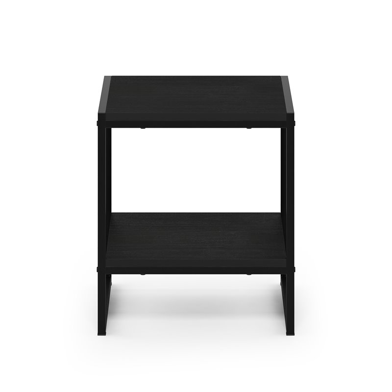 Pemberly Row Engineered Wood Living 2-Tier End Table in Americano Black