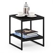 Pemberly Row Engineered Wood Living 2-Tier End Table in Americano Black