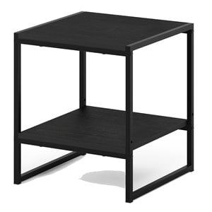 Pemberly Row Engineered Wood Living 2-Tier End Table in Americano Black