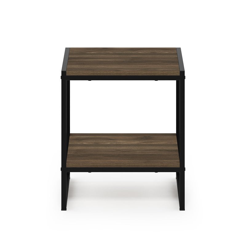 Pemberly Row Engineered Wood Living 2-Tier End Table in Columbia Walnut