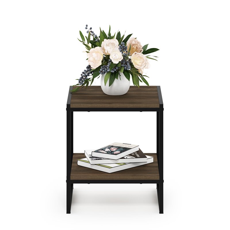 Pemberly Row Engineered Wood Living 2-Tier End Table in Columbia Walnut