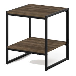 Pemberly Row Engineered Wood Living 2-Tier End Table in Columbia Walnut