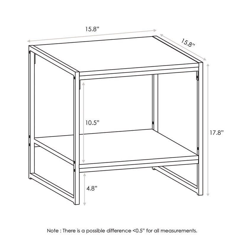 Pemberly Row Engineered Wood Living 2-Tier End Table in French Oak Gray
