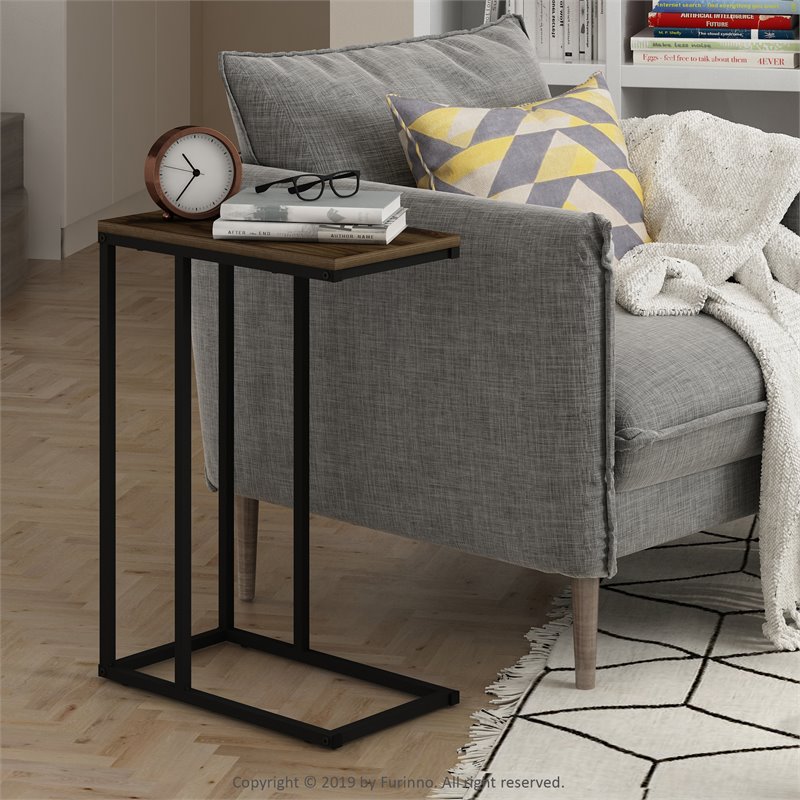 Pemberly Row Engineered Wood Living Sofa Side Table in Columbia Walnut
