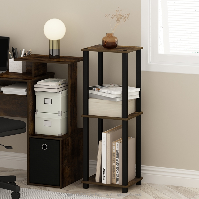 Pemberly Row End Table in Small in Set of 2 in Amber Pine/Black