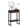 Pemberly Row Tall-Wide Hallway Console Table with Bin in Espresso/Brown