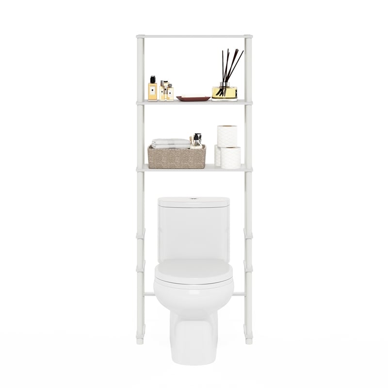 Pemberly Row Turn-N-Tube Toilet Space Saver with 3 Shelves in White